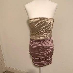 Nicole Miller Strapless crushed silk dress
